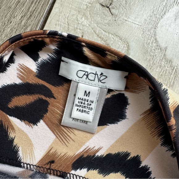 Cache Vintage Animal Cheetah Padded Strech Halter Top Blouse Buckle Y2K Size: M - Picture 3 of 5